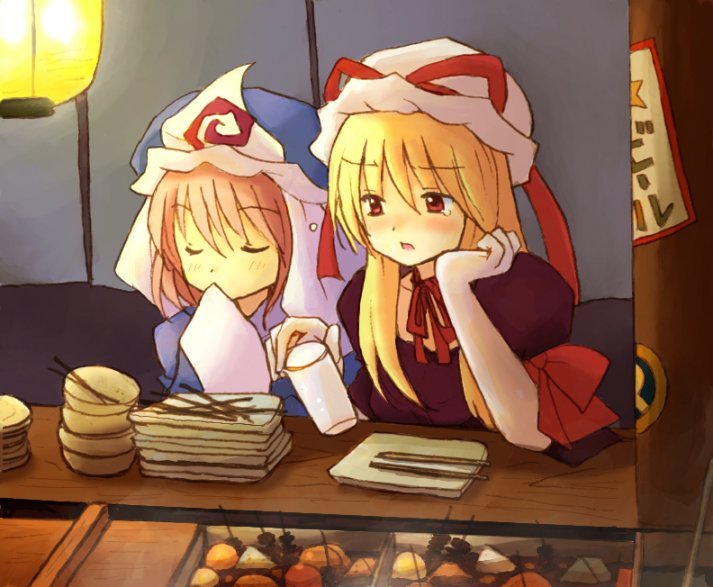 yakumo yukari and saigyouji yuyuko (touhou) drawn by eijima_moko