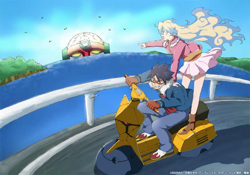 nia teppelin, simon, lagann, and king kittan (tengen toppa gurren lagann) drawn by gotou_nozomu