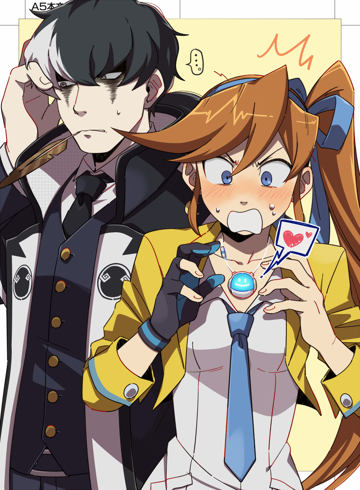 athena cykes and simon blackquill (ace attorney) drawn by wahootarou