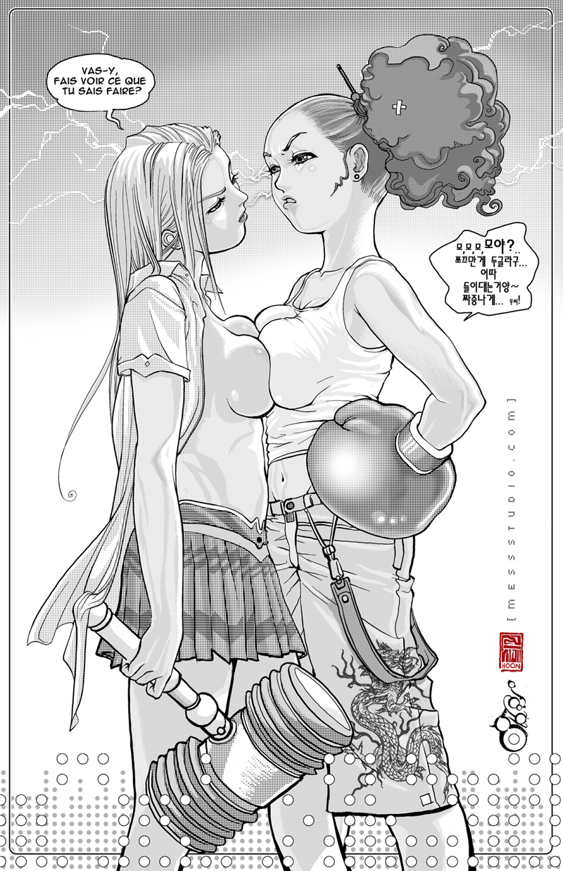 moya and morganne (original) drawn by hoon