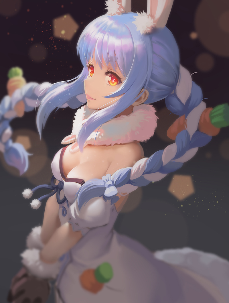 usada pekora and don-chan (hololive) drawn by tienao