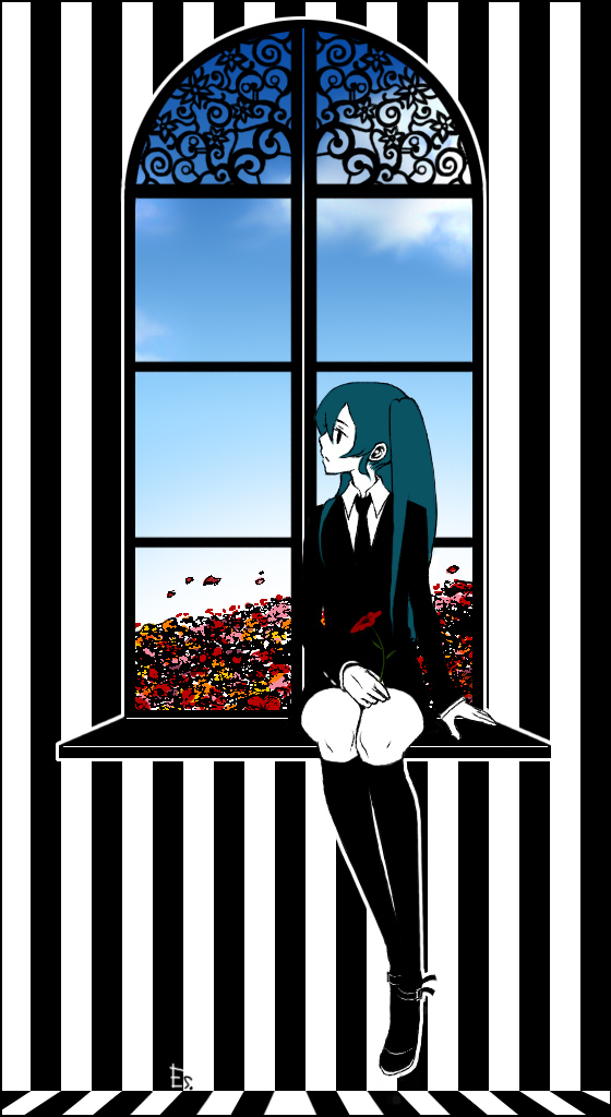 hatsune miku (vocaloid and 1 more) drawn by es.