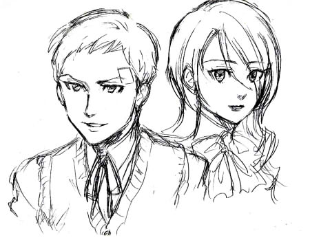 kirijou mitsuru and sanada akihiko (persona and 1 more)