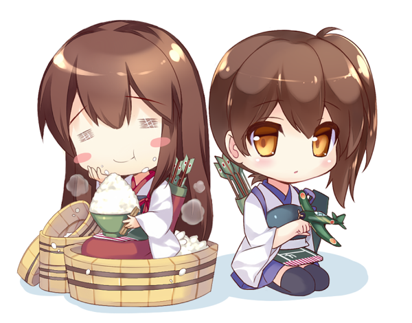 kaga and akagi (kantai collection) drawn by rei_(rei's_room)