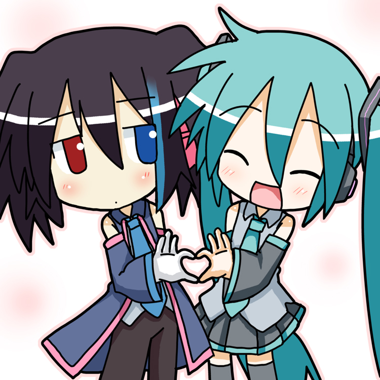 hatsune miku, chibi miku, and yokune ruko (vocaloid and 1 more) drawn by minami_(colorful_palette)