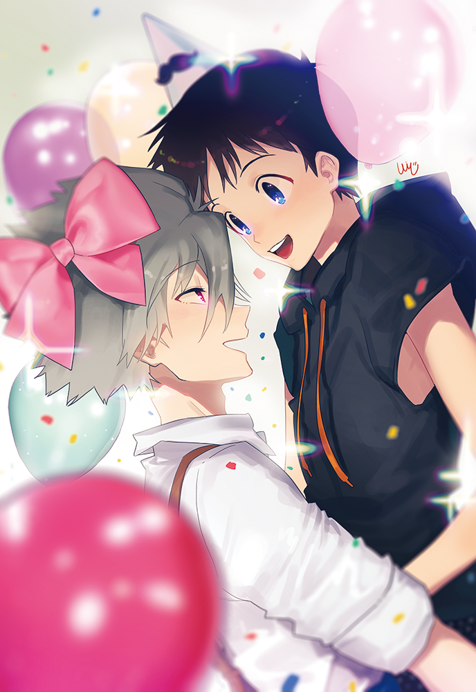 ikari shinji and nagisa kaworu (neon genesis evangelion) drawn by homil