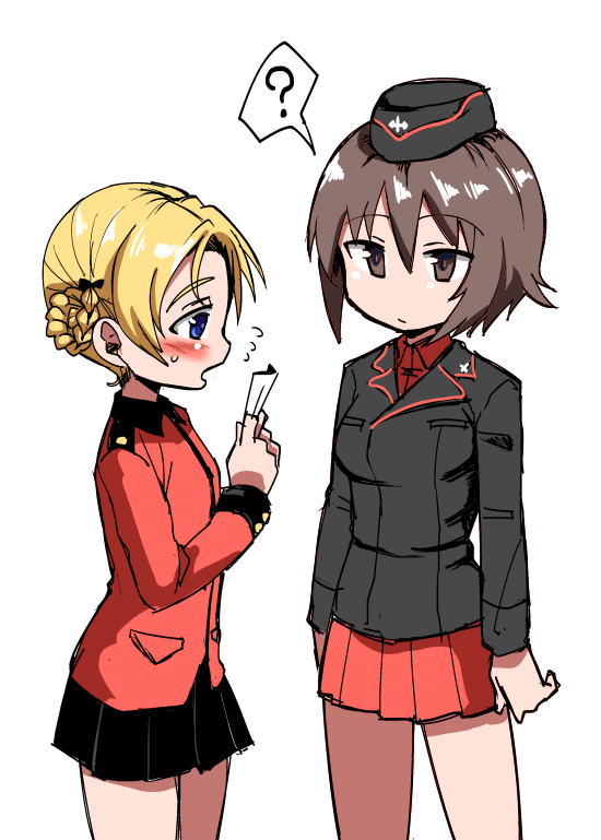 nishizumi maho and orange pekoe (girls und panzer) drawn by mimuni362