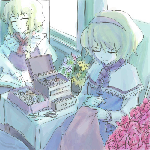 kirisame marisa and alice margatroid (touhou) drawn by oisin