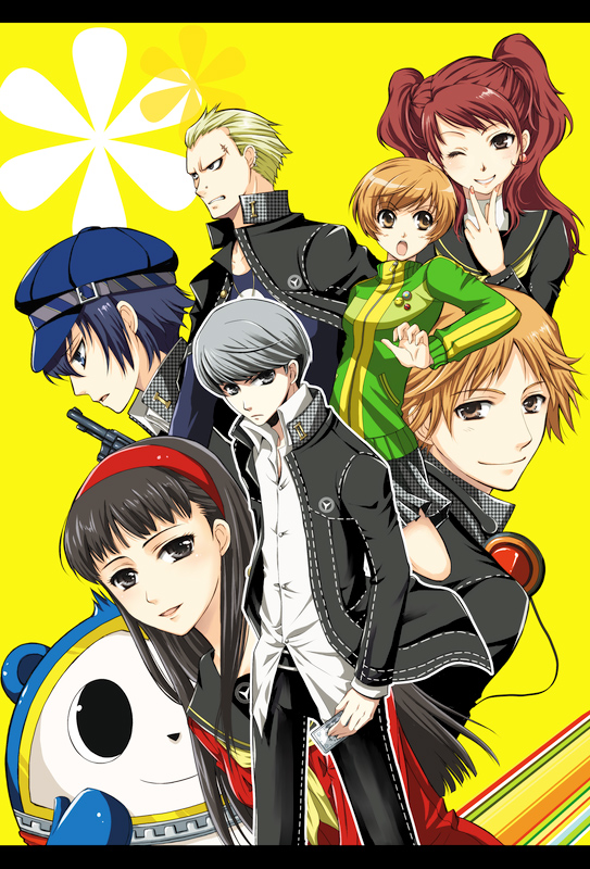 narukami yu, shirogane naoto, satonaka chie, kujikawa rise, amagi yukiko, and 3 more (persona and 1 more) drawn by nekopu