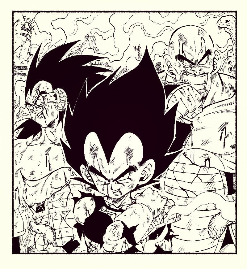 vegeta, raditz, and nappa (dragon ball and 1 more) drawn by fenyon