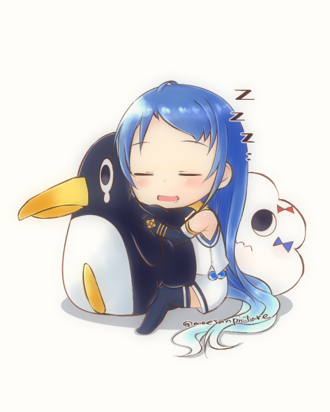 samidare, failure penguin, and miss cloud (kantai collection) drawn by mae_(maesanpicture)