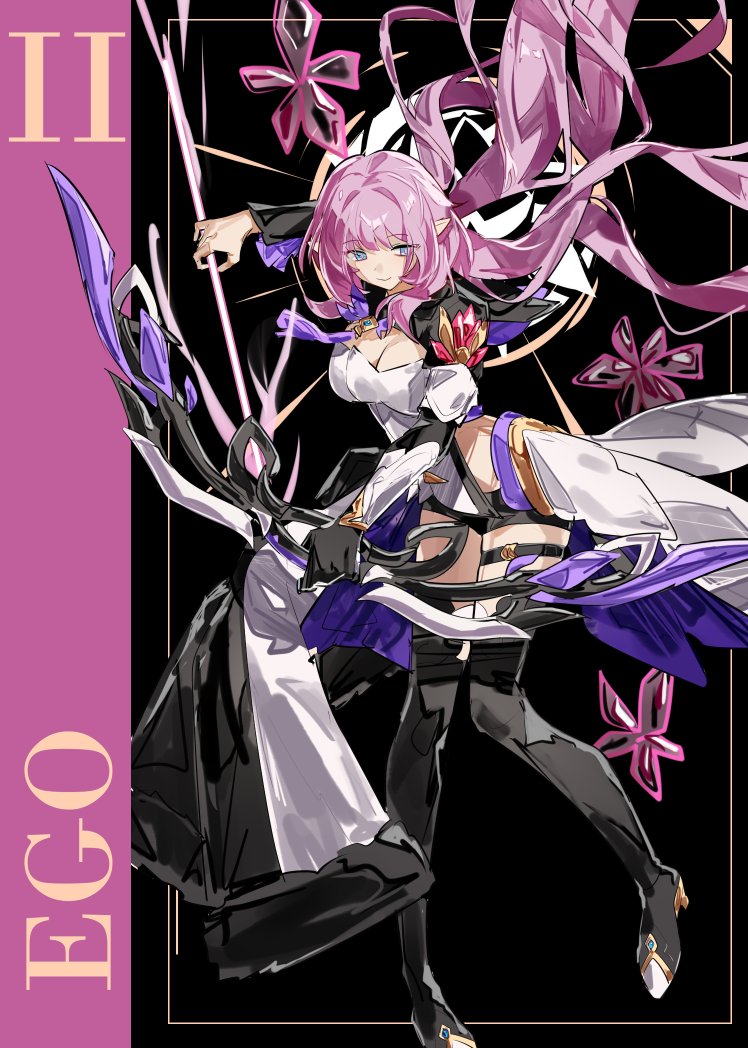 elysia (honkai and 1 more) drawn by grape_(grapedraws)