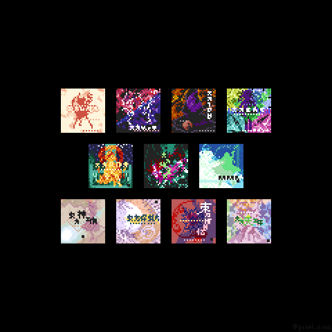 flandre scarlet, yakumo yukari, reiuji utsuho, houraisan kaguya, hijiri byakuren, and 8 more (touhou and 11 more) drawn by pixel_zima