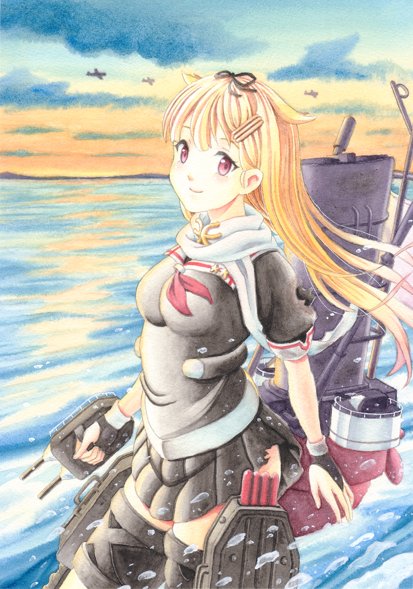 yuudachi and yuudachi kai ni (kantai collection) drawn by nijiboushi
