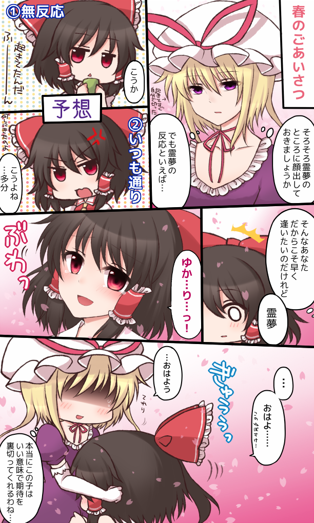 hakurei reimu and yakumo yukari (touhou) drawn by shiohachi