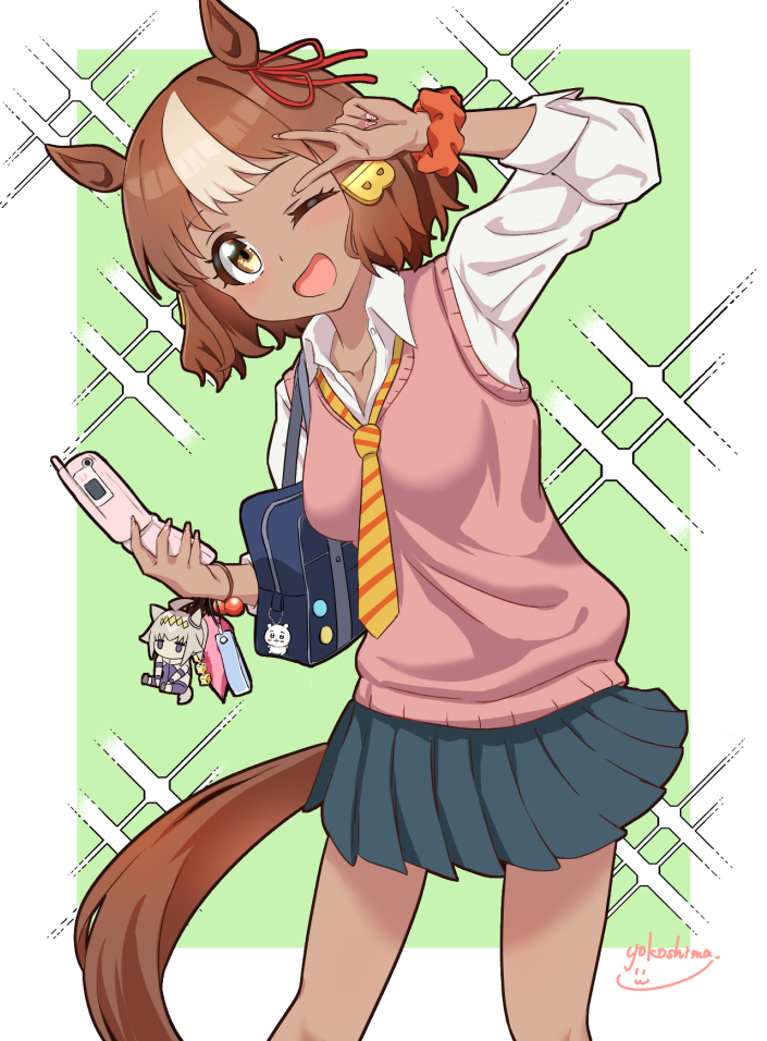 oguri cap, belno light, and chiikawa (umamusume and 2 more) drawn by yokoshima_(euphoria)