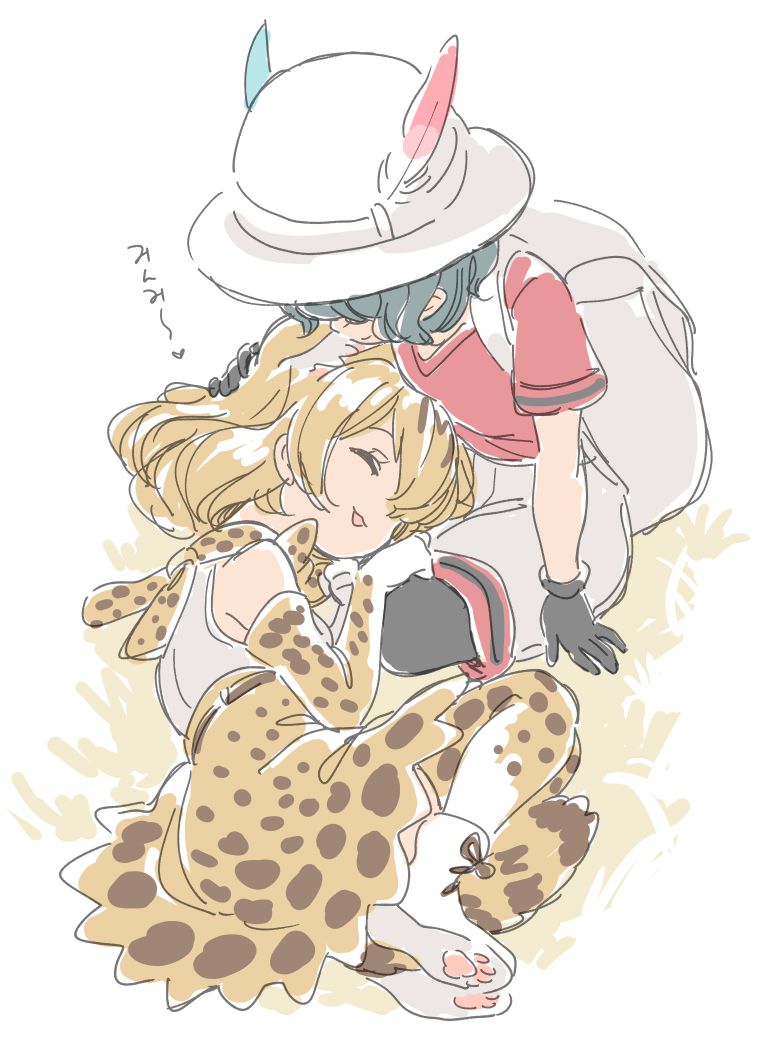 serval and kaban (kemono friends) drawn by mitsumoto_jouji