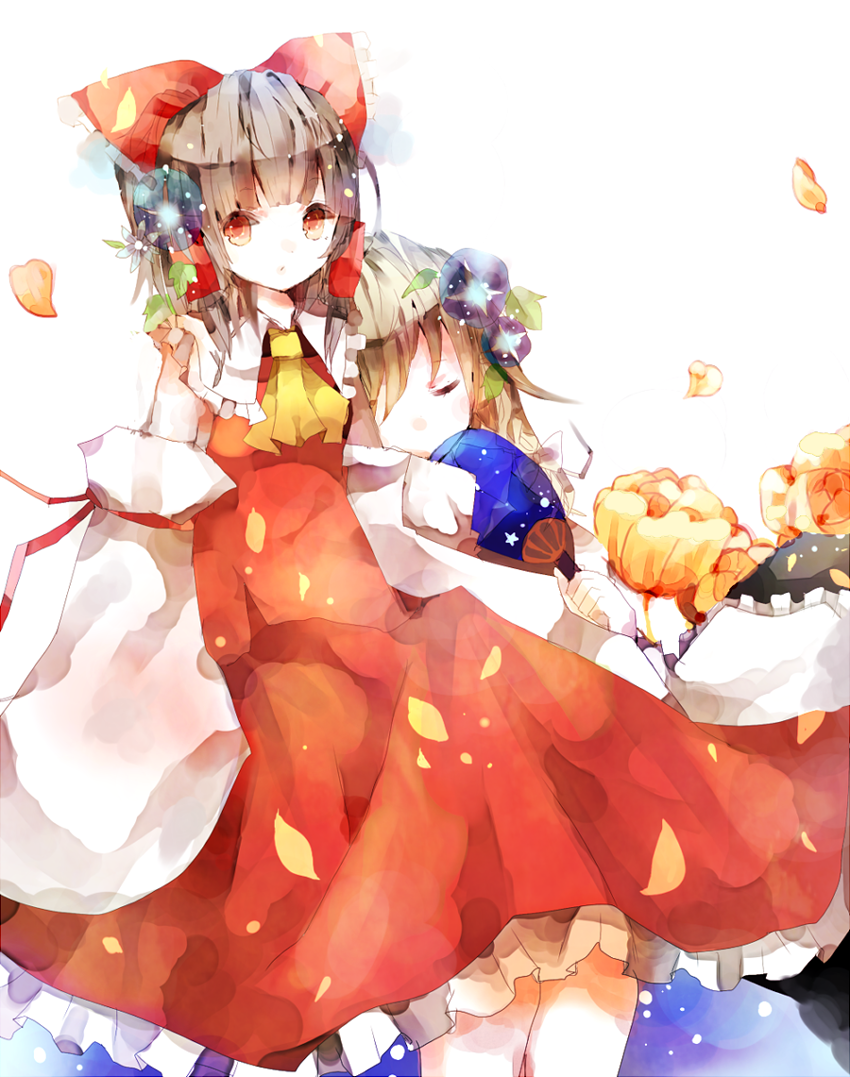 hakurei reimu and kirisame marisa (touhou) drawn by sisyamo15