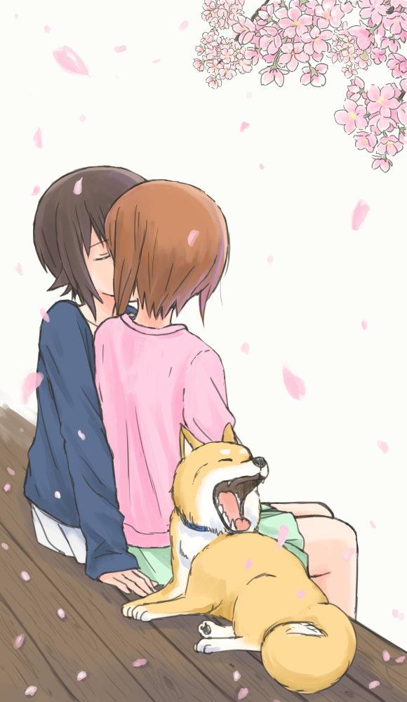 nishizumi miho, nishizumi maho, and nishizumi family dog (girls und panzer) drawn by mutsu_(layergreen)