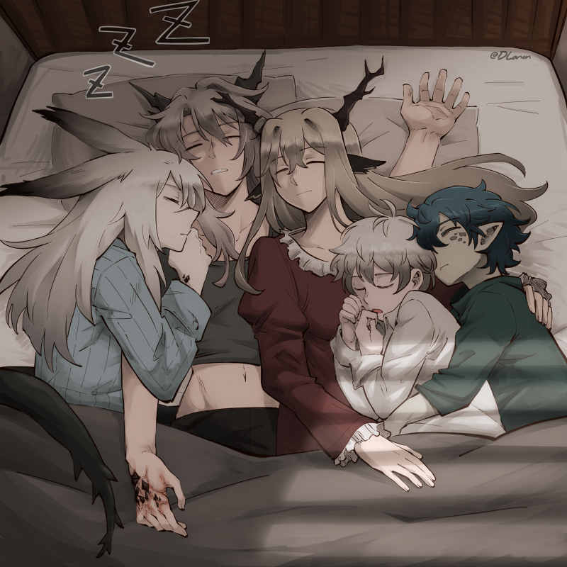 frostnova, talulah, alina, mephisto, and faust (arknights) drawn by dlanon