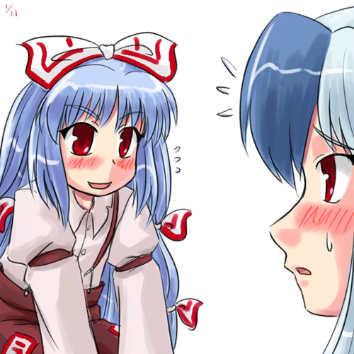 fujiwara no mokou and kamishirasawa keine (touhou) drawn by sasuke_(sasuke_no_sato)