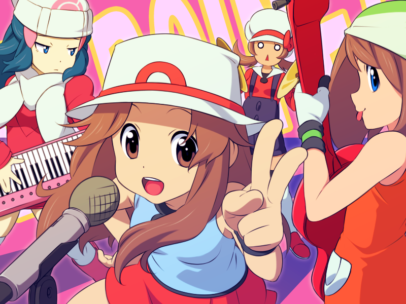 dawn, may, leaf, and lyra (pokemon and 6 more) drawn by yagitori