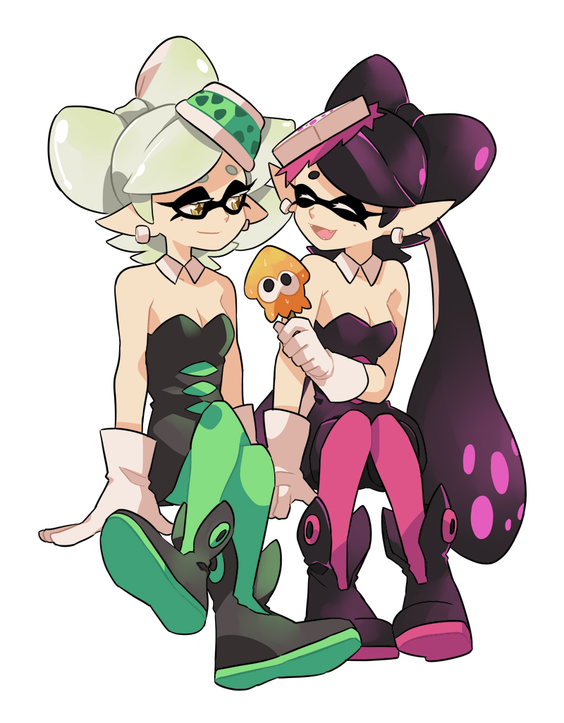 callie and marie (splatoon and 1 more) drawn by gomipomi