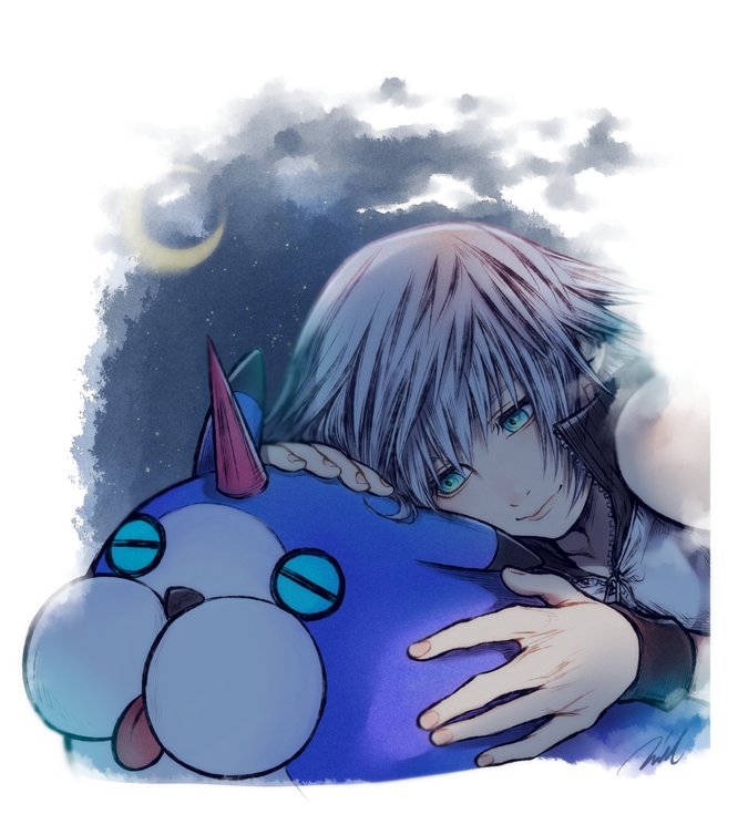 riku and wondernyan (kingdom hearts and 1 more) drawn by mim_(mimya0600)