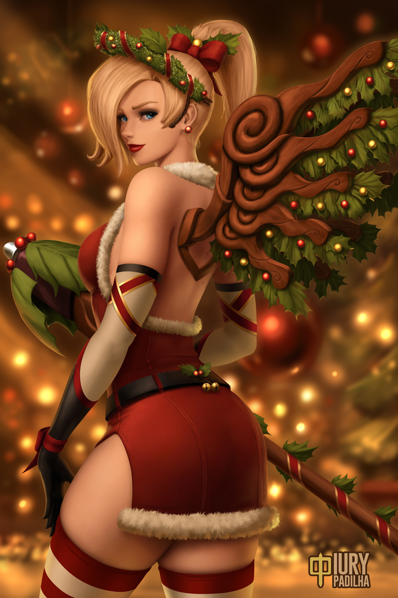 mercy (overwatch and 1 more) drawn by iury_padilha