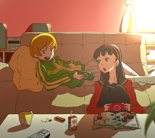 satonaka chie and amagi yukiko (persona and 1 more) drawn by todoroki_suyoshi