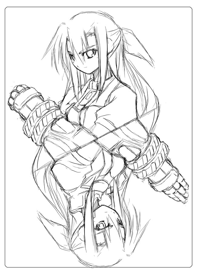 ginga nakajima and revolver knuckle (lyrical nanoha and 1 more) drawn by yu_lulu_(uka) and yuuka_(o.t.kingdom)