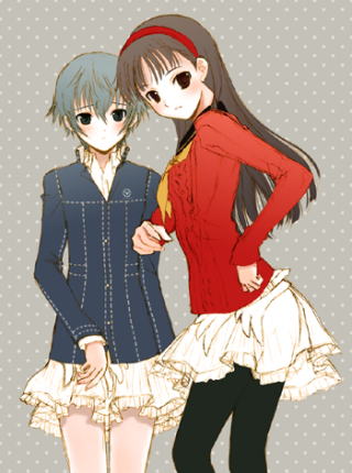shirogane naoto and amagi yukiko (persona and 1 more) drawn by seiru_(prairie)