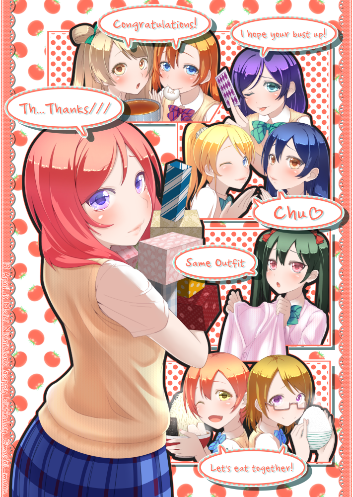 nishikino maki, tojo nozomi, sonoda umi, yazawa nico, ayase eli, and 4 more (love live! and 1 more) drawn by mashimaru_(muzikluva)