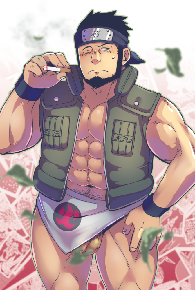 sarutobi asuma (naruto and 1 more) drawn by yunosuke