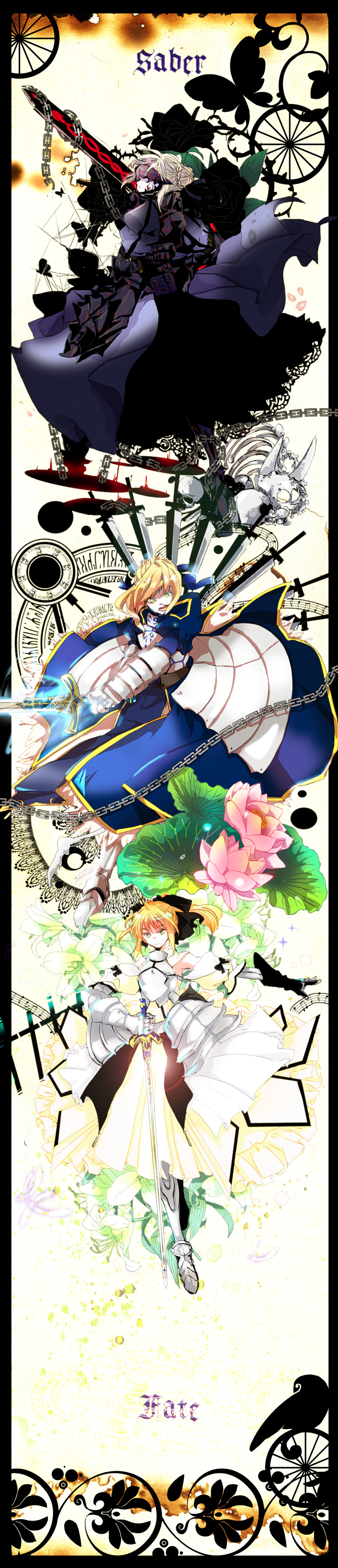artoria pendragon, saber, saber alter, and saber lily (fate and 1 more) drawn by doku116