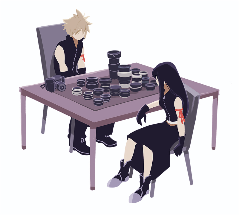 tifa lockhart and cloud strife (final fantasy and 2 more) drawn by tppqqq7