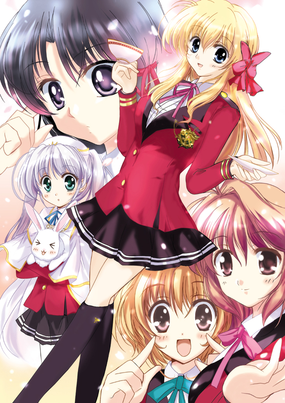 sendou erika, tougi shiro, yuuki haruna, kuze kiriha, and yuuki kanade (fortune arterial) drawn by kiritaku