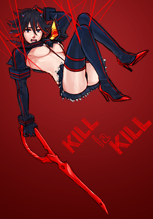matoi ryuuko and senketsu (kill la kill) drawn by kusariko_(ivpm)