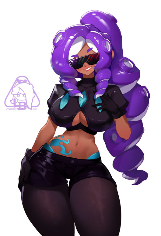 octoling player character, octoling girl, and callie (original and 2 more) drawn by little123blood