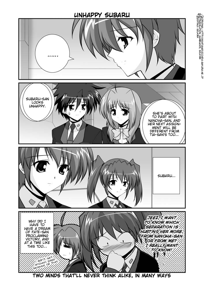 subaru nakajima, teana lanster, caro ru lushe, and erio mondial (lyrical nanoha and 1 more) drawn by mikage_takashi