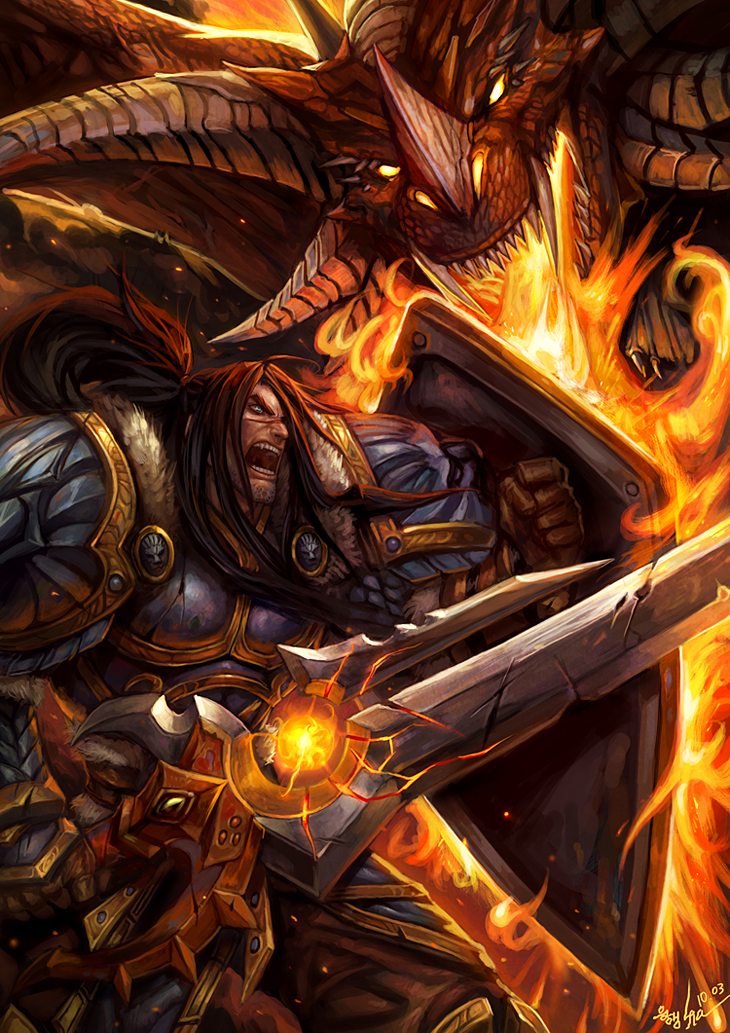 onyxia and varian wrynn (warcraft and 1 more) drawn by sia_kim