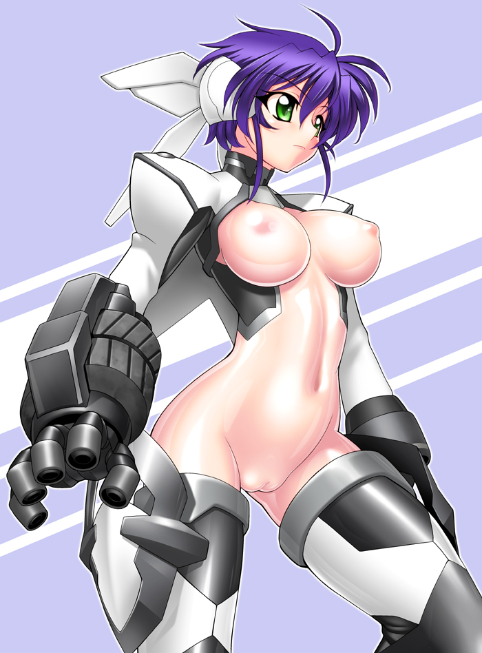 subaru nakajima and revolver knuckle (lyrical nanoha and 1 more) drawn by sakura_ryuuken