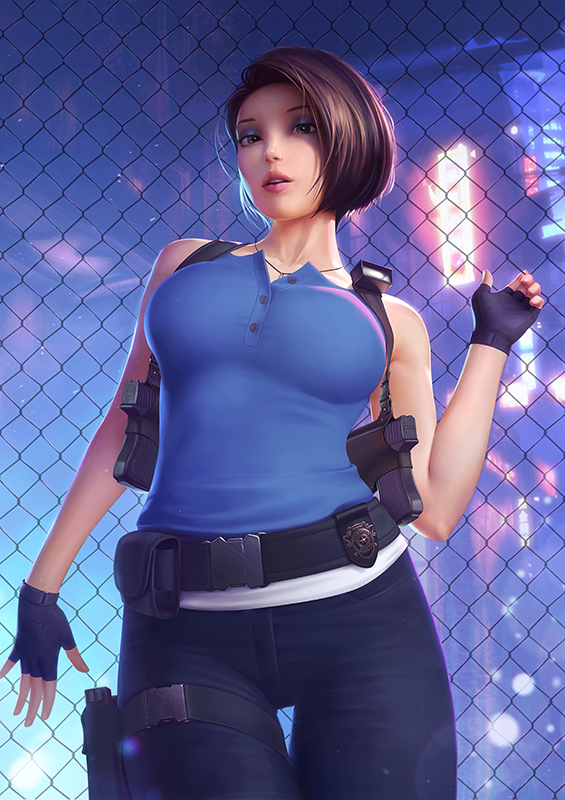 jill valentine (resident evil and 2 more) drawn by misusart