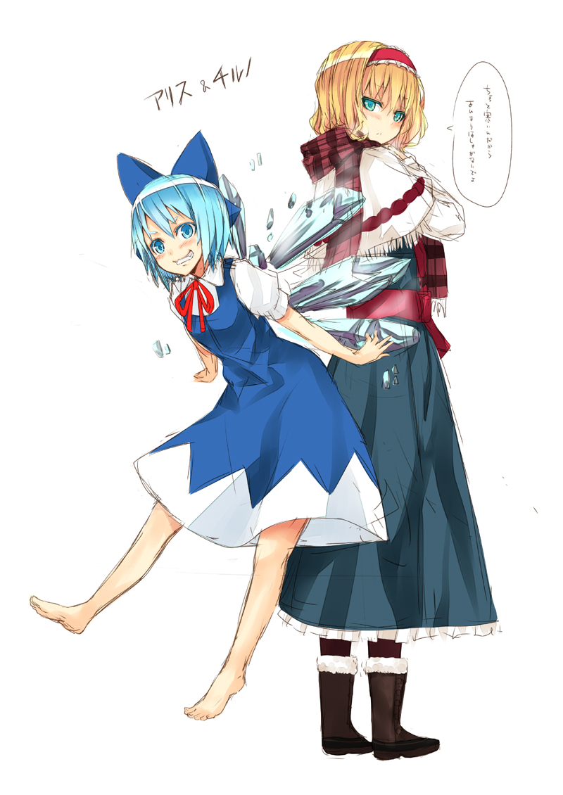 alice margatroid and cirno (touhou) drawn by nabeshima_tetsuhiro