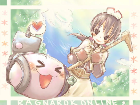 poring and acolyte (ragnarok online) drawn by hana_ichiko
