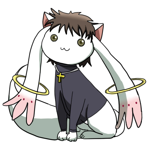 kyubey, kotomine kirei, and urobuchi gen (fate and 2 more)