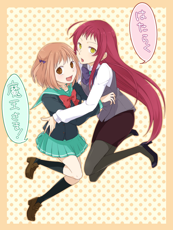 sasaki chiho and yusa emi (hataraku maou-sama!) drawn by sakurada_naruha