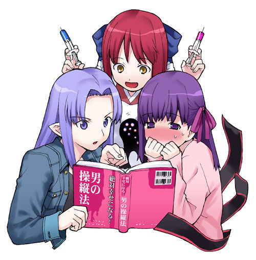 matou sakura, kohaku, medea, and shadow (fate and 4 more) drawn by takenashi_eri