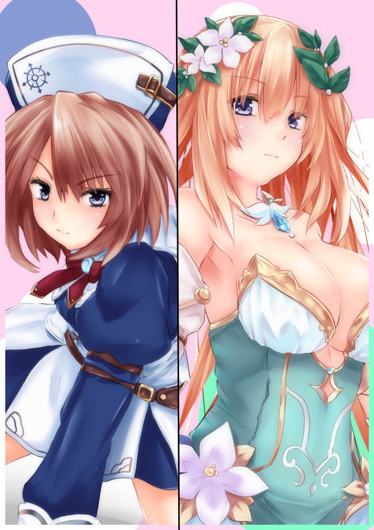 blanc and vert (neptune and 1 more) drawn by shishin_(shishintei)