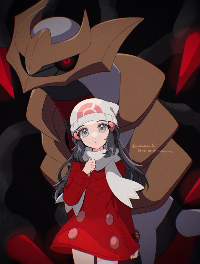 dawn and giratina (pokemon and 2 more) drawn by mikakami1e